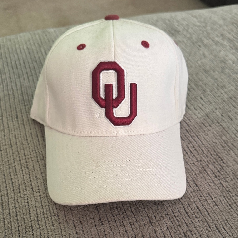 White Cap with Red OU Logo
